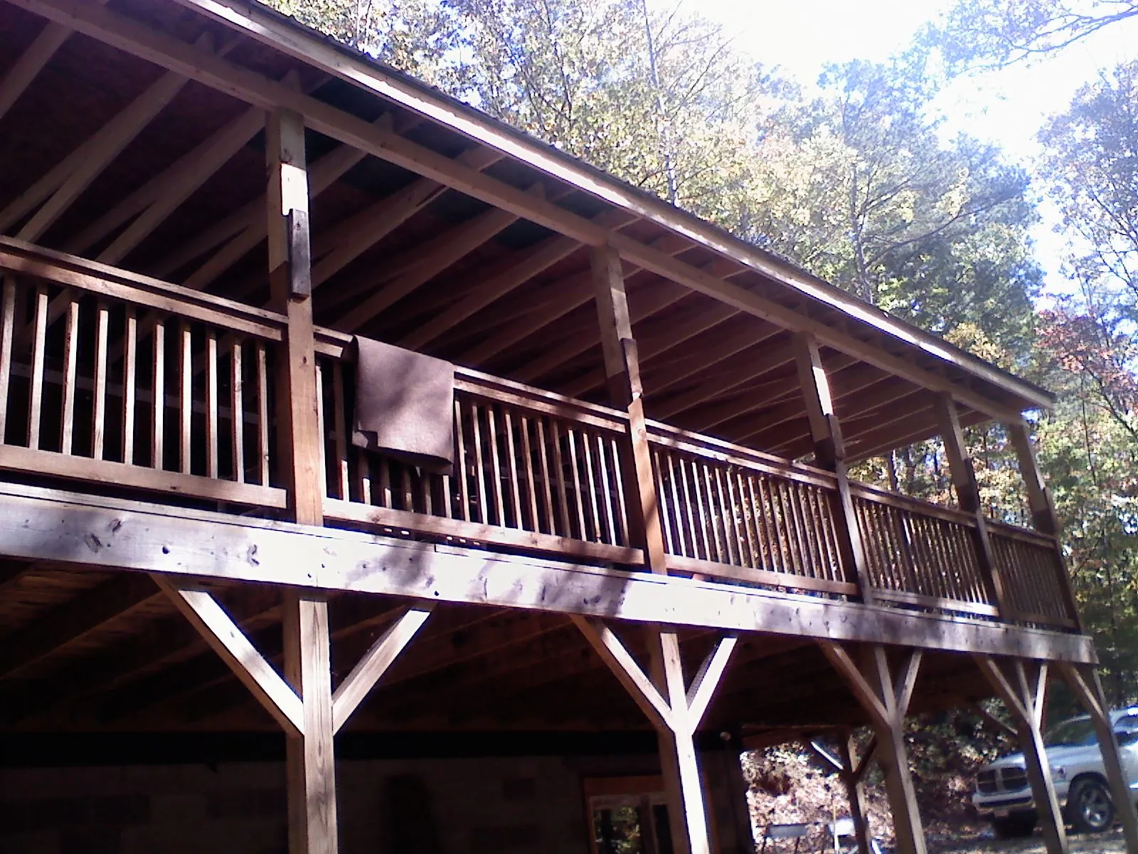 Timber framing under a new elevated porch and deck — Roof Leak Repair in Hartington by Roofing Brothers